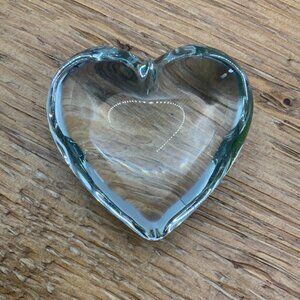 Heart Shaped Vintage Clear Crystal Paperweight